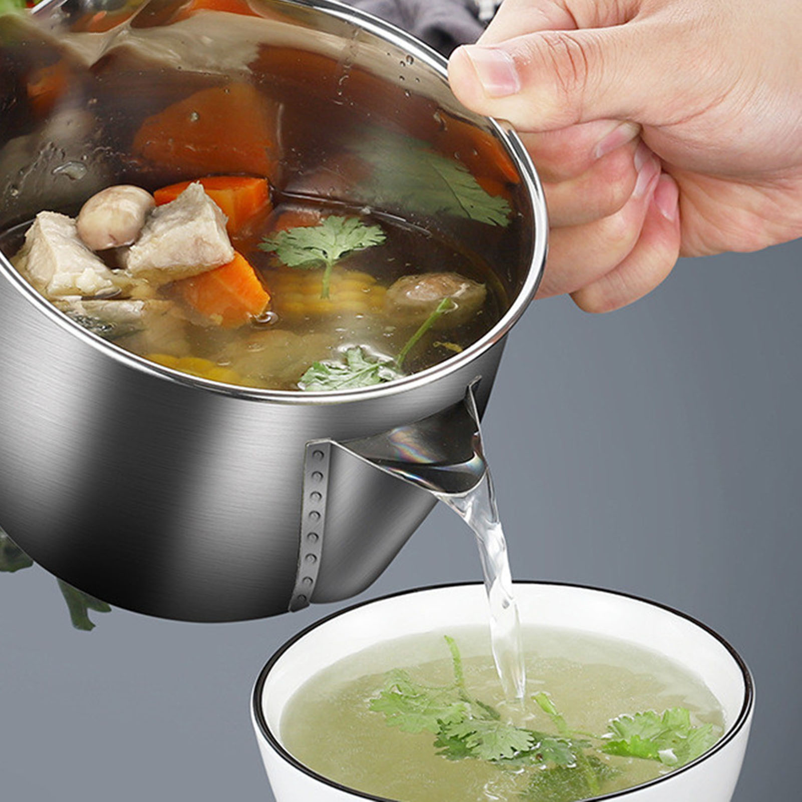 Home Cooking Oil Filter - Stainless Steel Soup Bowl Gravy Oil