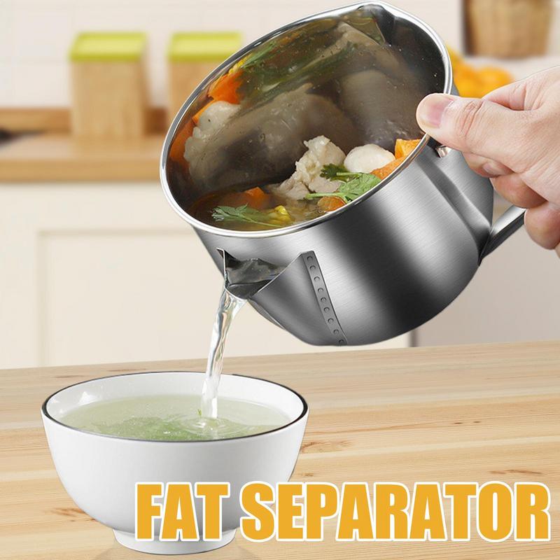 Stainless Steel Soup Bowl Grav - Home Cooking Oil Filter ulasan dan harga