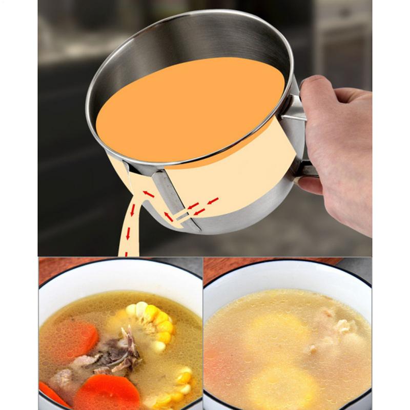 Stainless Steel Soup Bowl Grav - Home Cooking Oil Filter ulasan dan harga