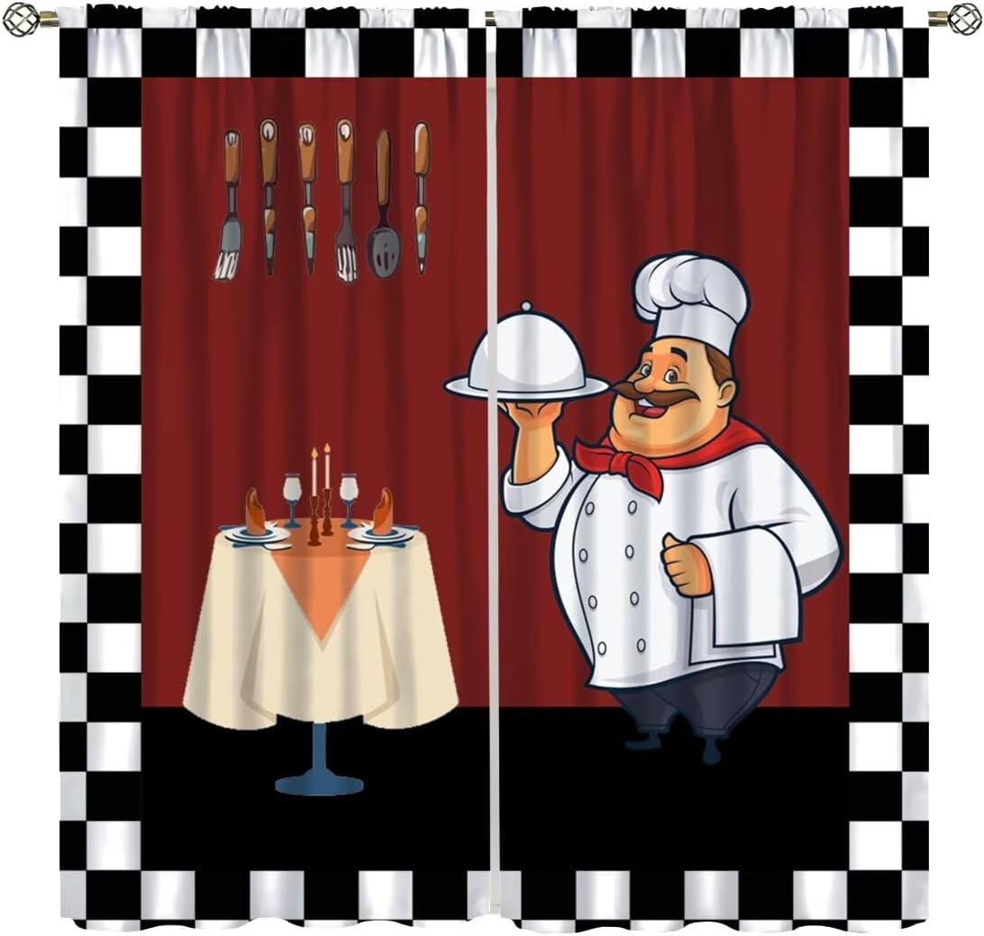 Fat Chef Kitchen Curtains ，Car - Home Cooking Youtube ulasan dan harga