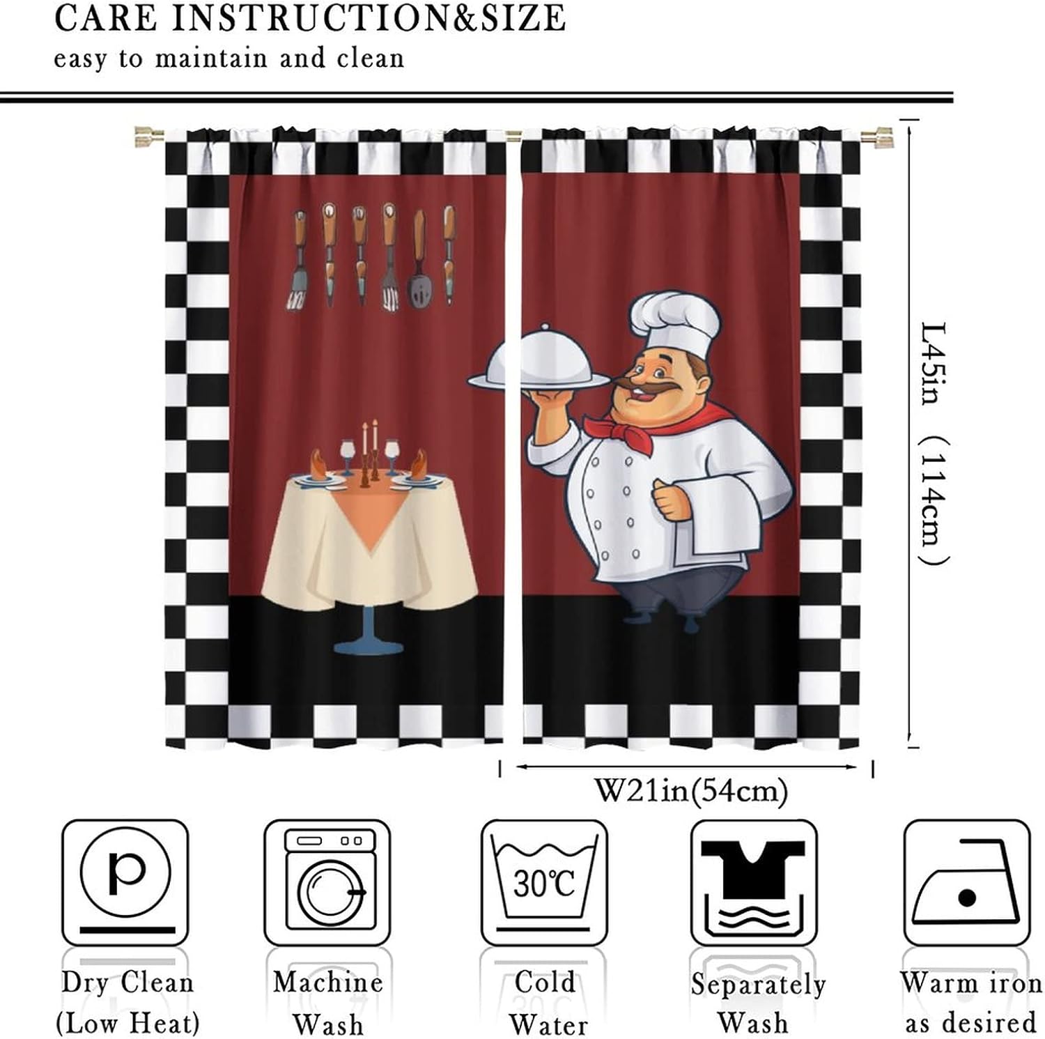 Fat Chef Kitchen Curtains ，Car - Home Cooking Youtube ulasan dan harga