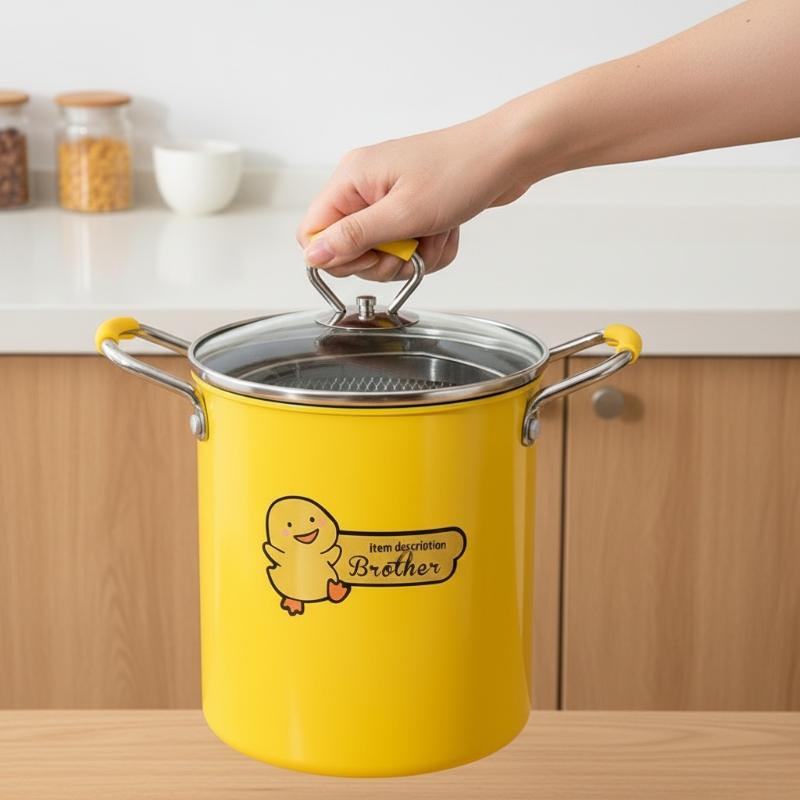 2/3L Deep Fryer Pot Stainless  - Home Cooking Oil Filter ulasan dan harga