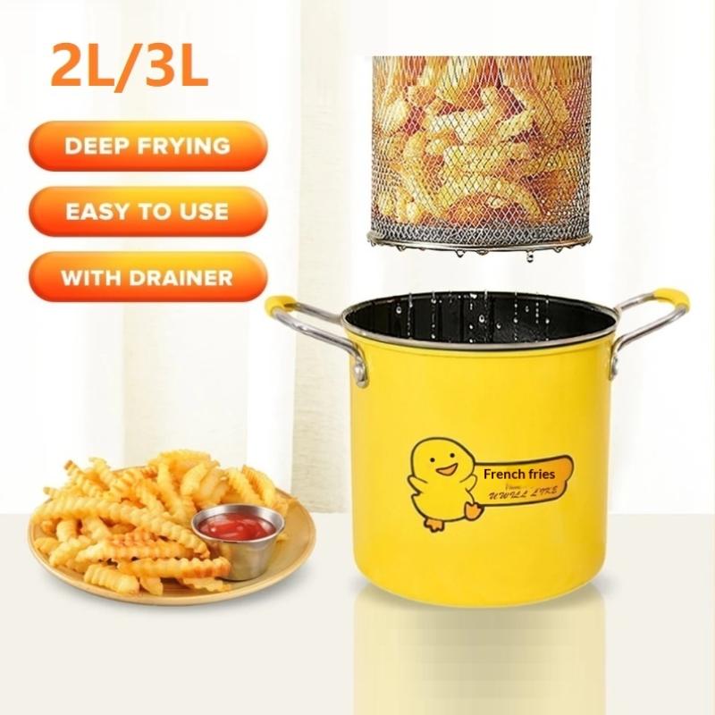 2/3L Deep Fryer Pot Stainless  - Home Cooking Oil Filter ulasan dan harga