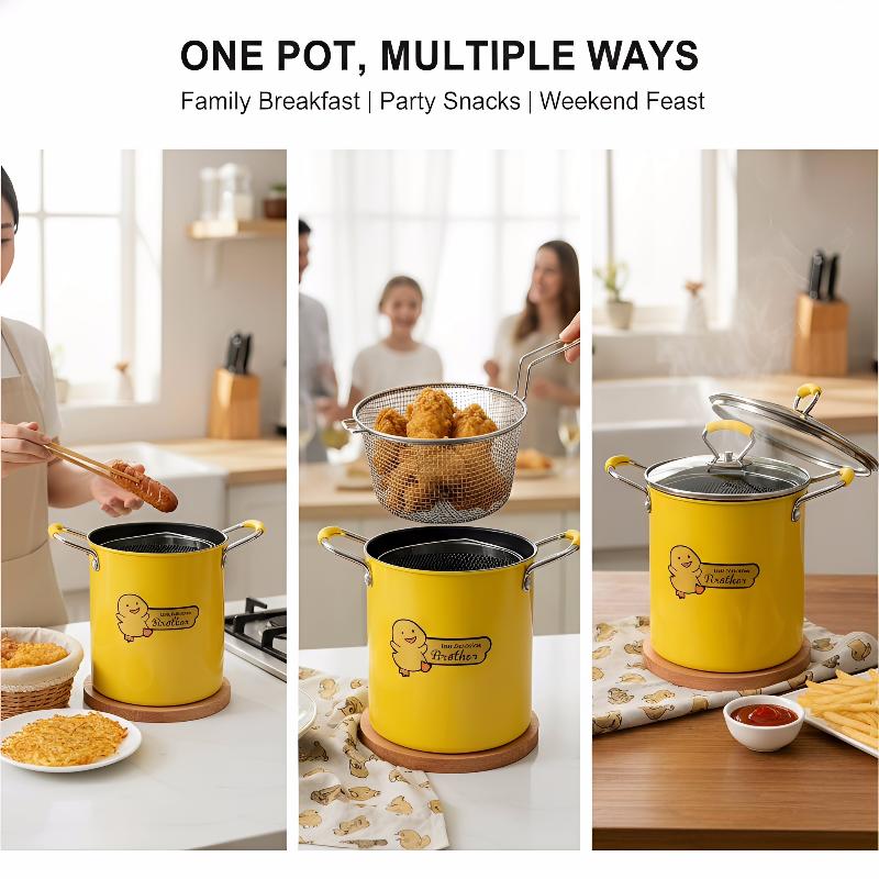 2/3L Deep Fryer Pot Stainless  - Home Cooking Oil Filter ulasan dan harga