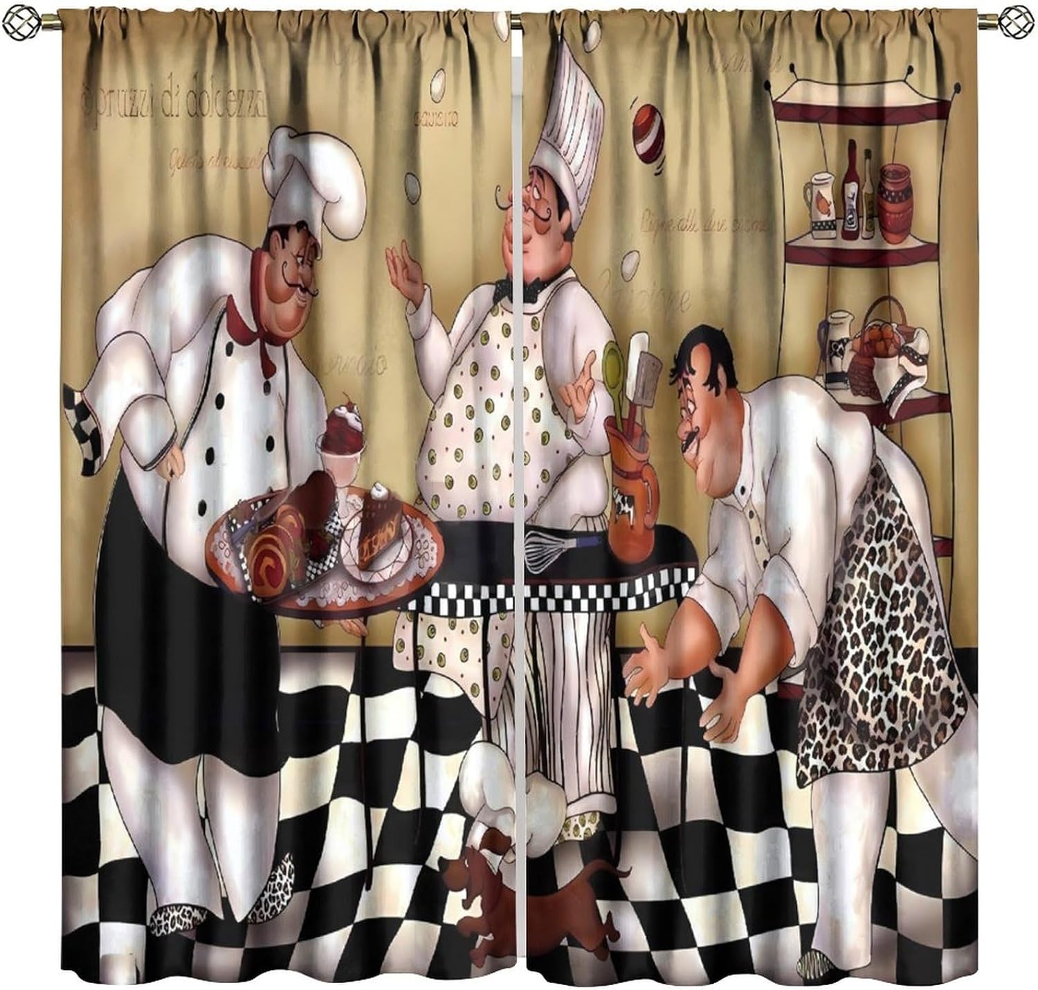 Kitchen Chef Retro Curtains, V - Home Cooking Youtube ulasan dan harga