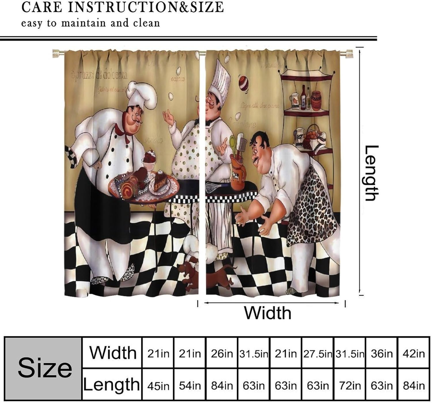 Kitchen Chef Retro Curtains, V - Home Cooking Youtube ulasan dan harga