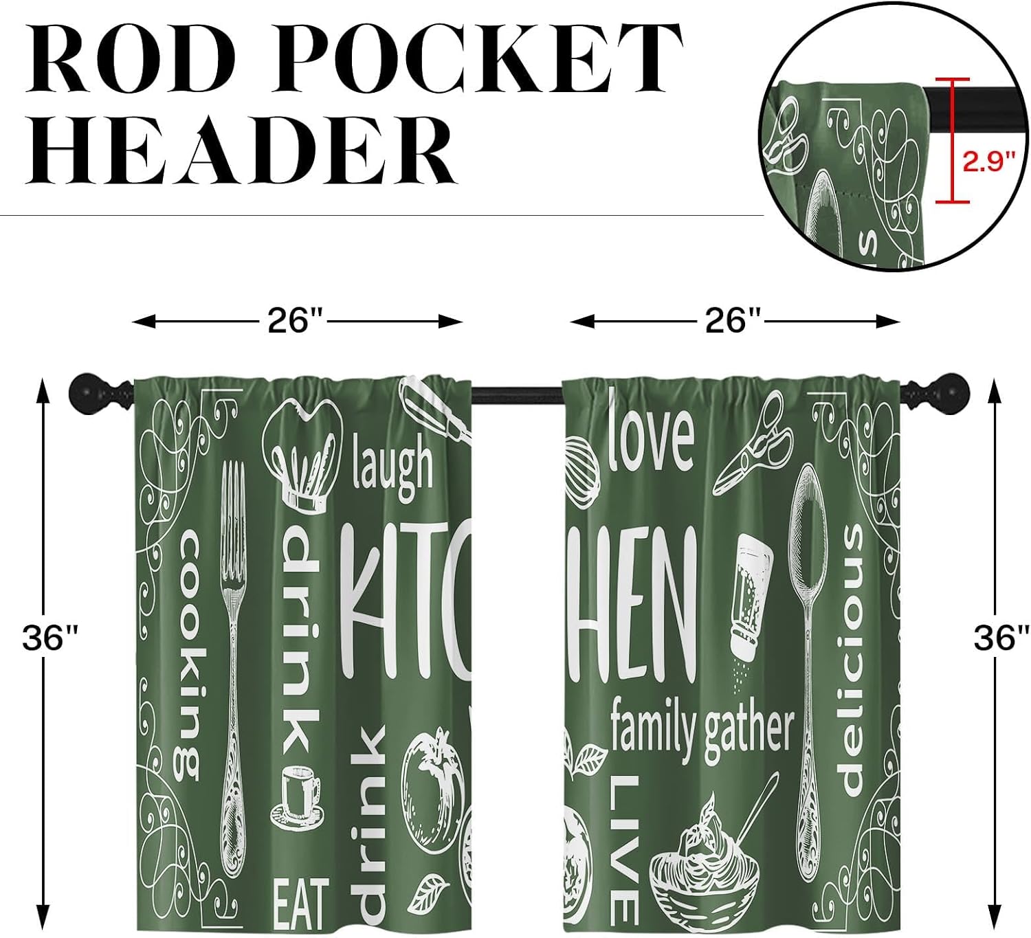Aesthetic Kitchen Curtain Pair - Home Cooking Youtube ulasan dan harga