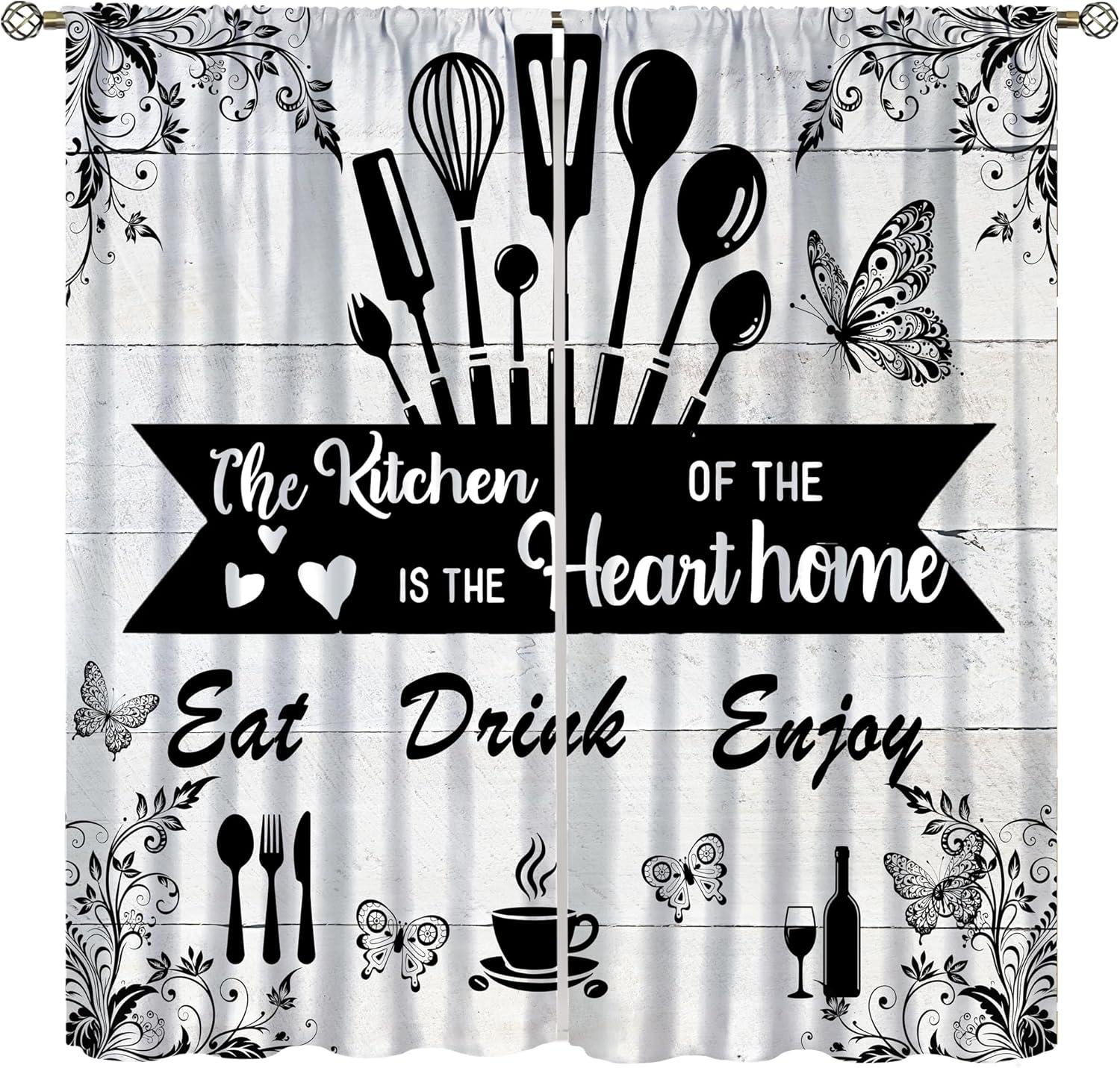 Farmhouse Rustic Curtains, Vin - Home Cooking Youtube ulasan dan harga