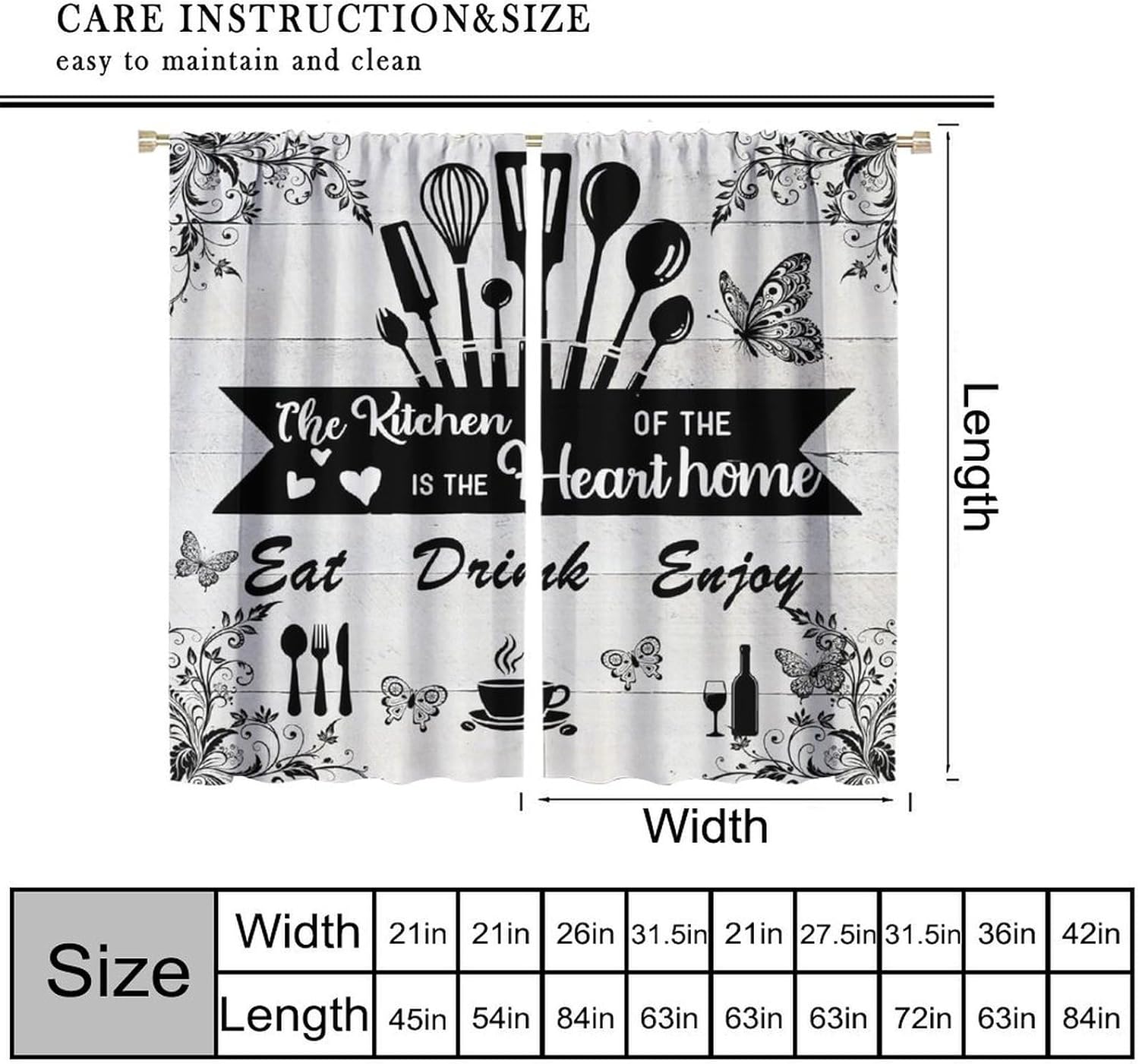 Farmhouse Rustic Curtains, Vin - Home Cooking Youtube ulasan dan harga